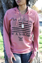 Proud Sister of a Sailor Hoodie (Dusty Rose)