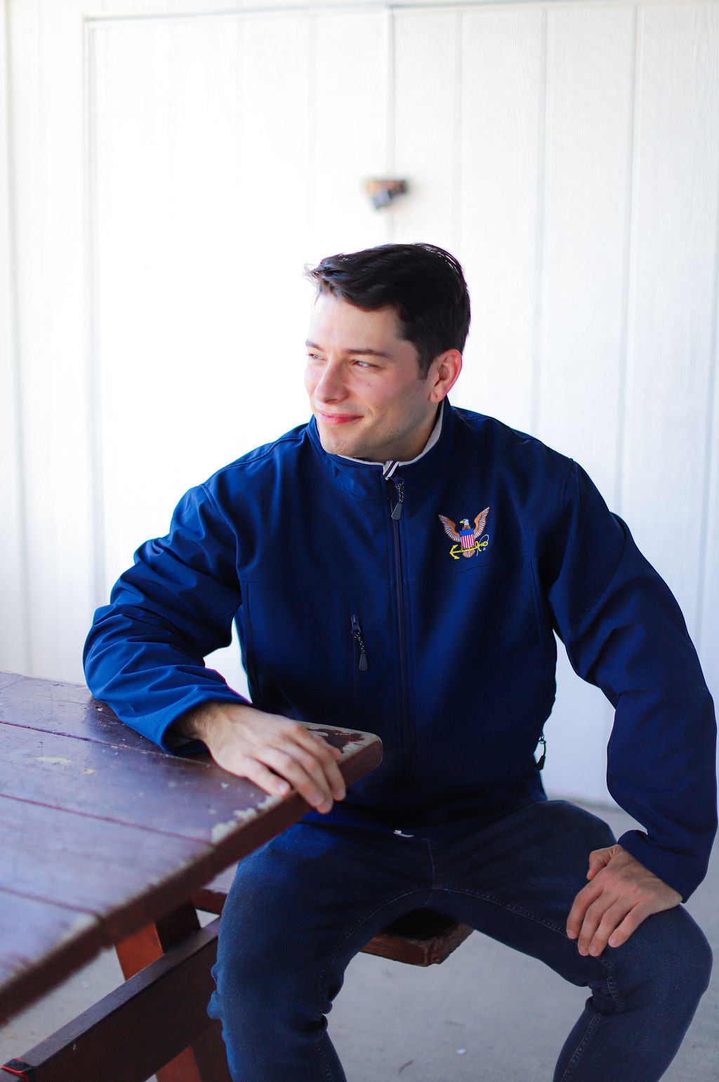 Navy Soft Shell Zip Jacket (Navy)