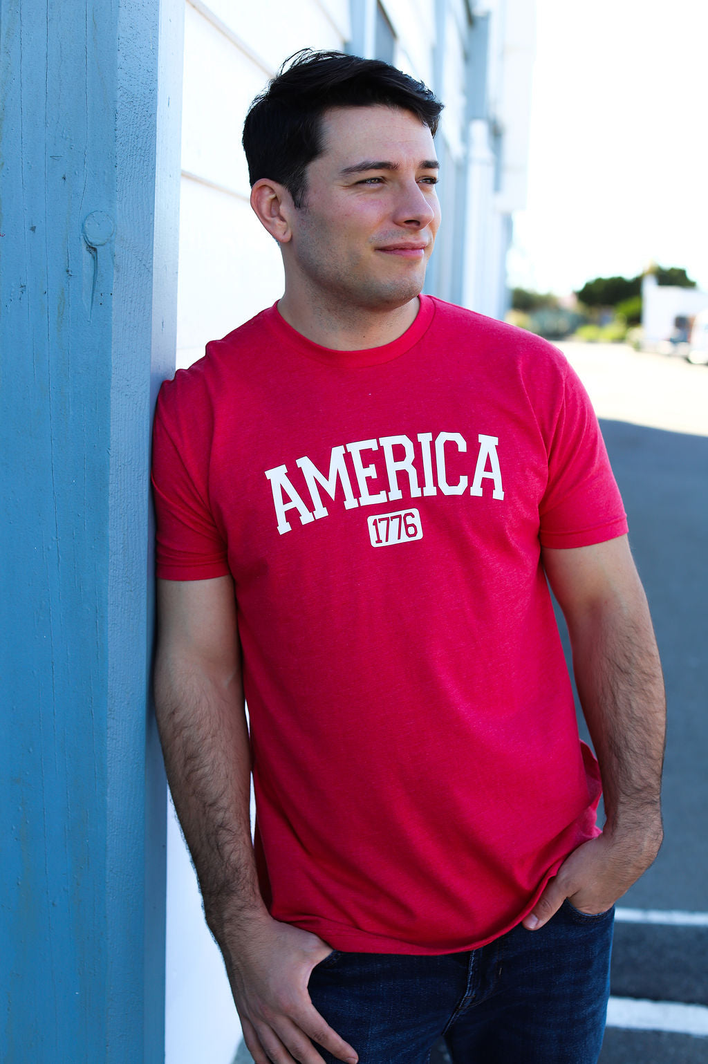 America Est. 1776 Patriotic T-Shirt - Red