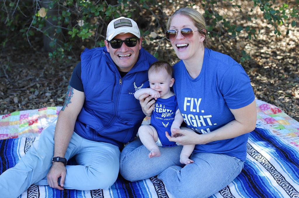 U.S. Air Force Fly Fight Win Graphic T-Shirt (Royal Blue)