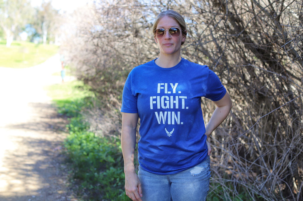 U.S. Air Force Fly Fight Win Graphic T-Shirt (Royal Blue)