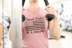 Proud Sister of a Soldier Muscle Tank (Vintage Rose)