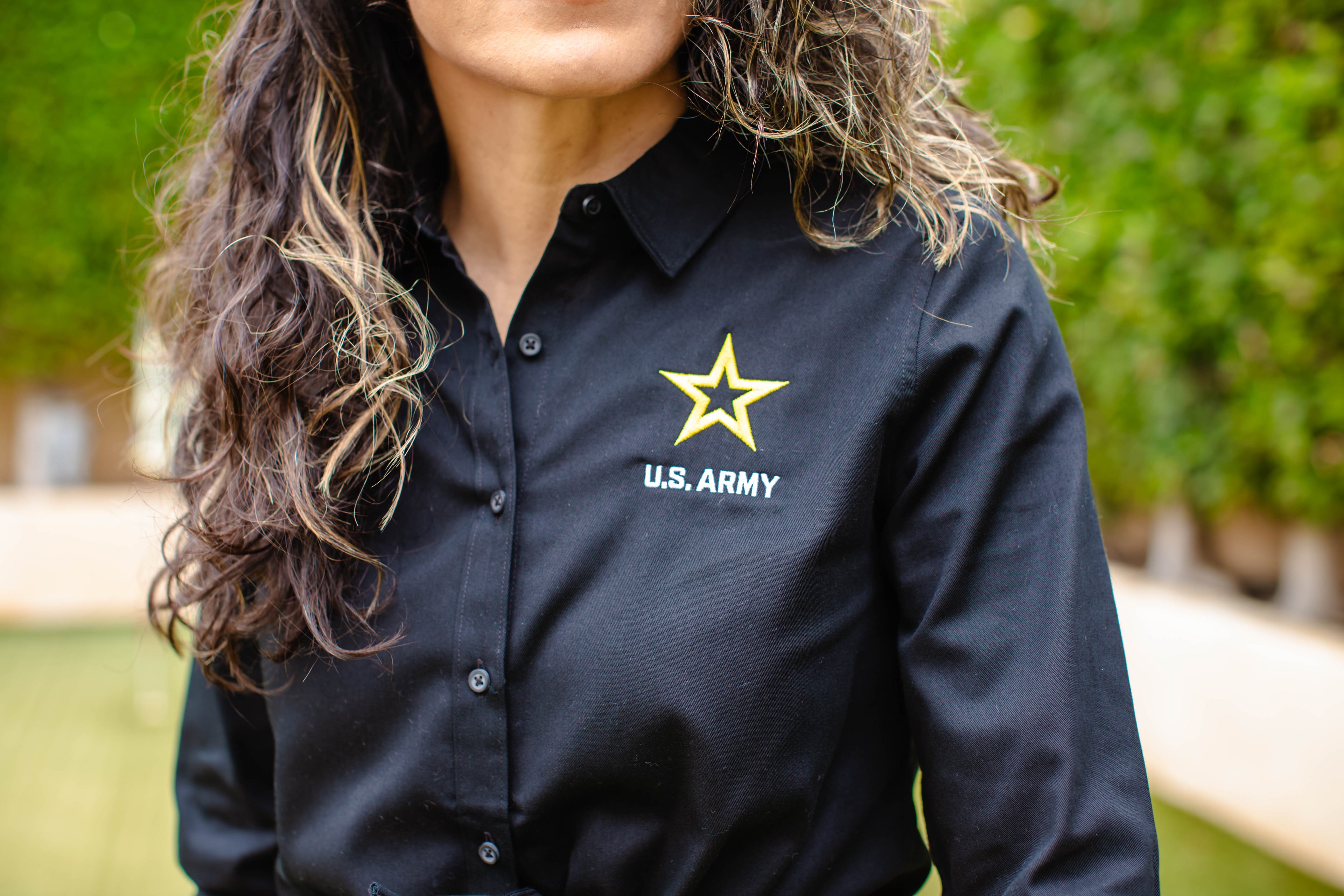 U.S. Army Button Up Shirt LADIES (Black)