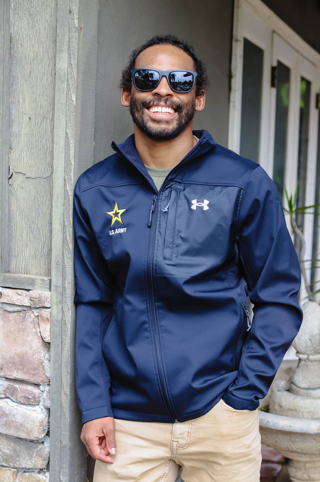 U.S. Army Zip Under Armour Jacket (Black)