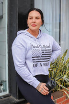 Proud Girlfriend of a Soldier Lightweight Crop Hoodie (Gray)