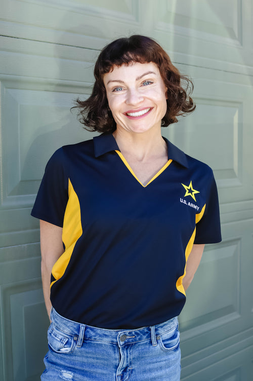 U.S. Army Ladies Polo (Black and Gold)