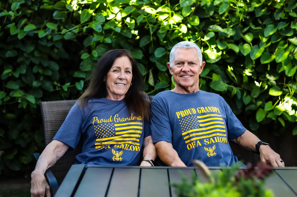 Proud Grandma of a Sailor Navy T-Shirt (Heather Navy)