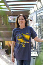Proud Grandma of a Sailor Navy T-Shirt (Heather Navy)