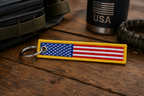 American Flag Embroidered Keychain