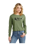Love My Soldier Ladies Crop Longsleeve (Military Green)