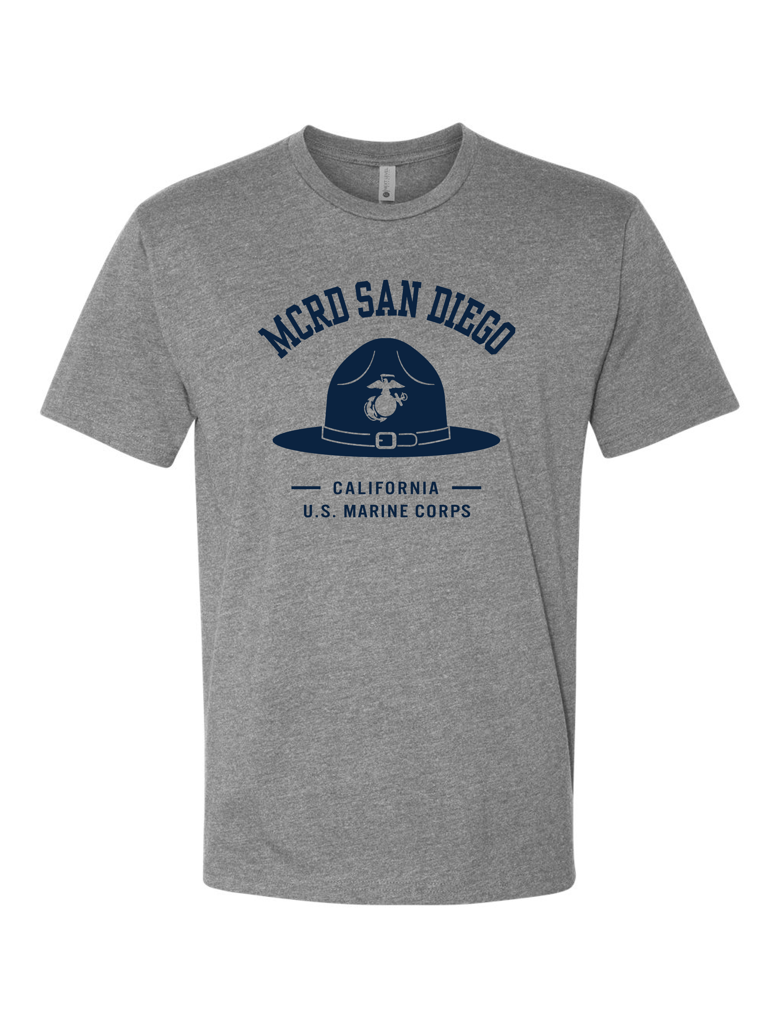 United States Marine Corps MCRD San Diego Campaign Cover T-Shirt - Dark Heather Gray