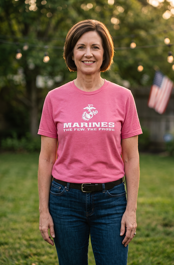 U.S. Marine Corps Logo T-Shirt (Charity Pink)