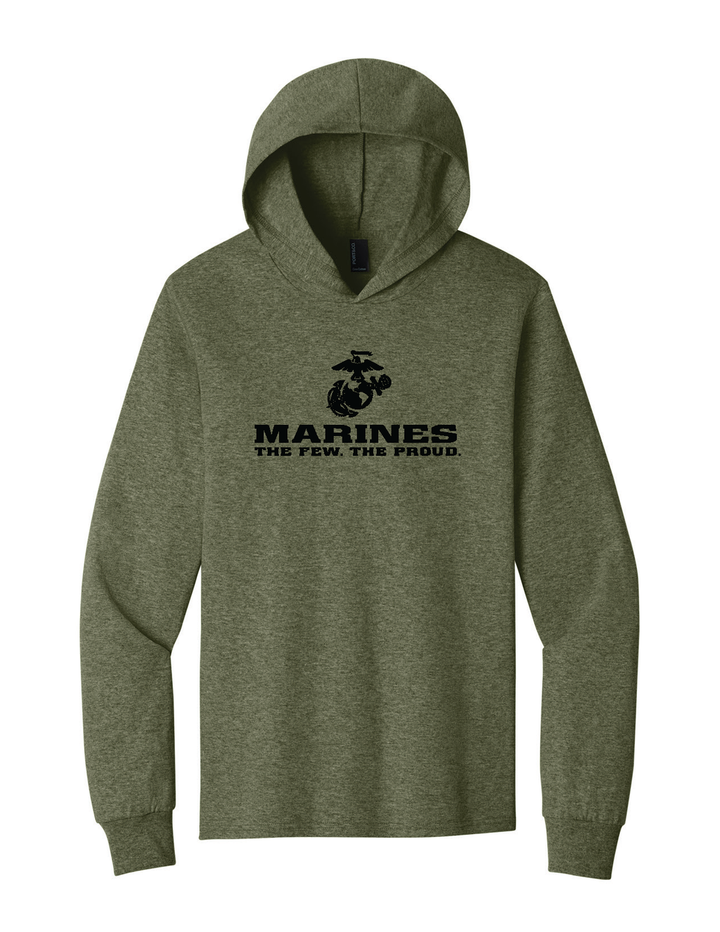 U.S. Marine Corps Pullover Hooded T-Shirt (Olive Drab Green Heather)