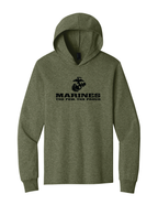 U.S. Marine Corps Pullover Hooded T-Shirt (Olive Drab Green Heather)
