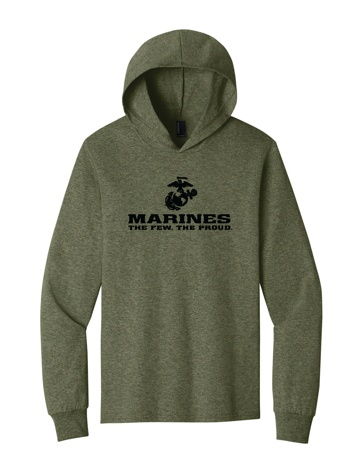 U.S. Marine Corps Pullover Hooded T-Shirt (Olive Drab Green Heather)