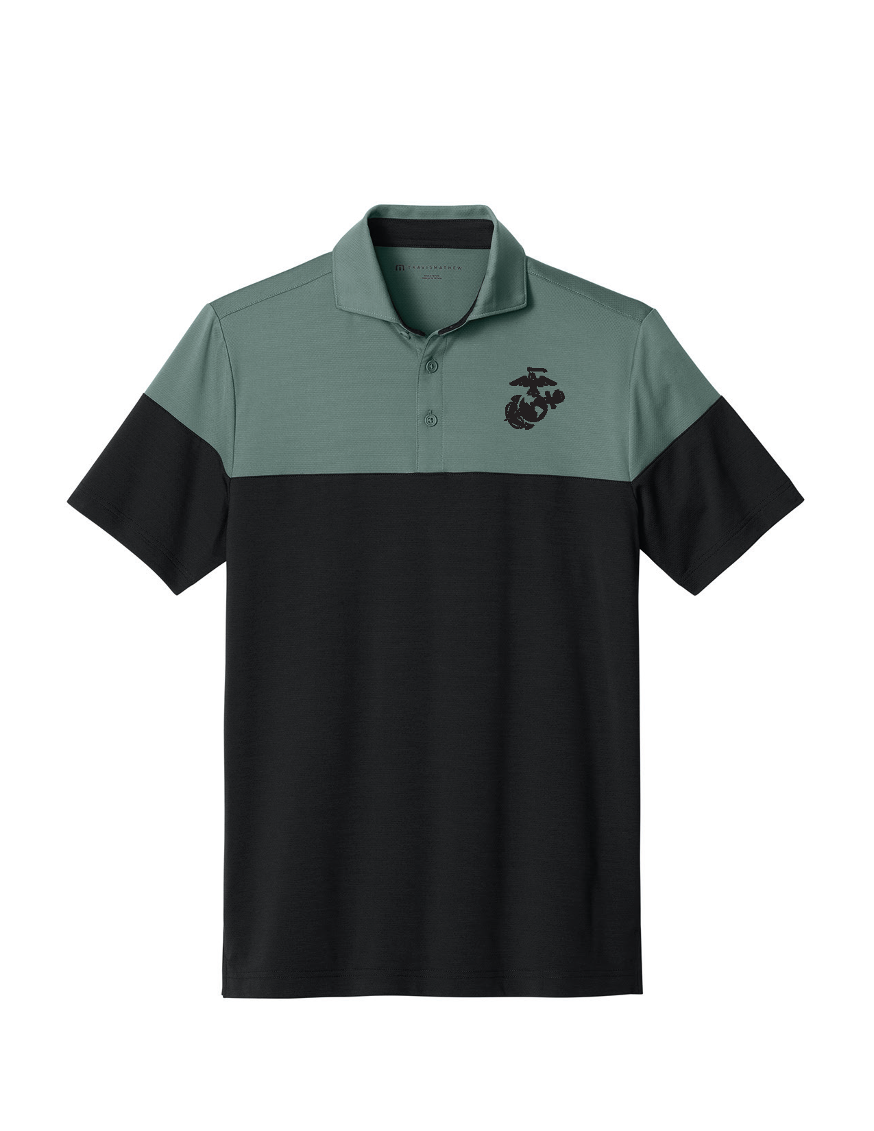 U.S. Marine Corps TravisMathew Onward Colorblock Polo (Balsam Green/Black)