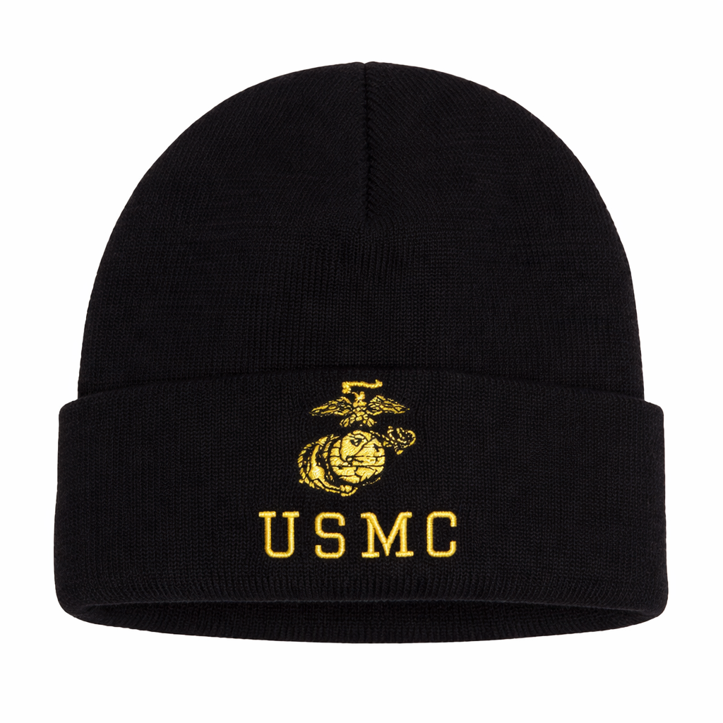 US Marine Corps Eagle, Globe & Anchor Beanie - Black