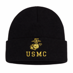 US Marine Corps Eagle, Globe & Anchor Beanie - Black
