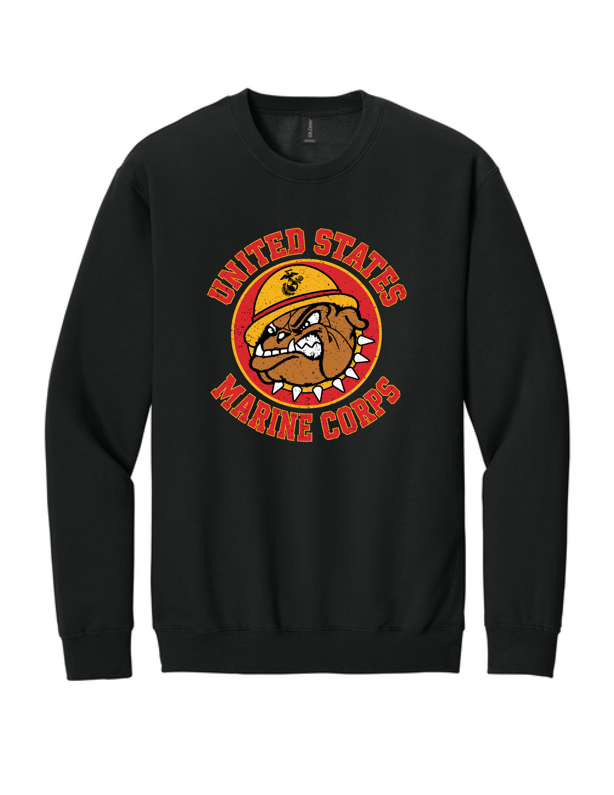 United States Marine Corps Vintage Bulldog Crewneck Sweatshirt – Black