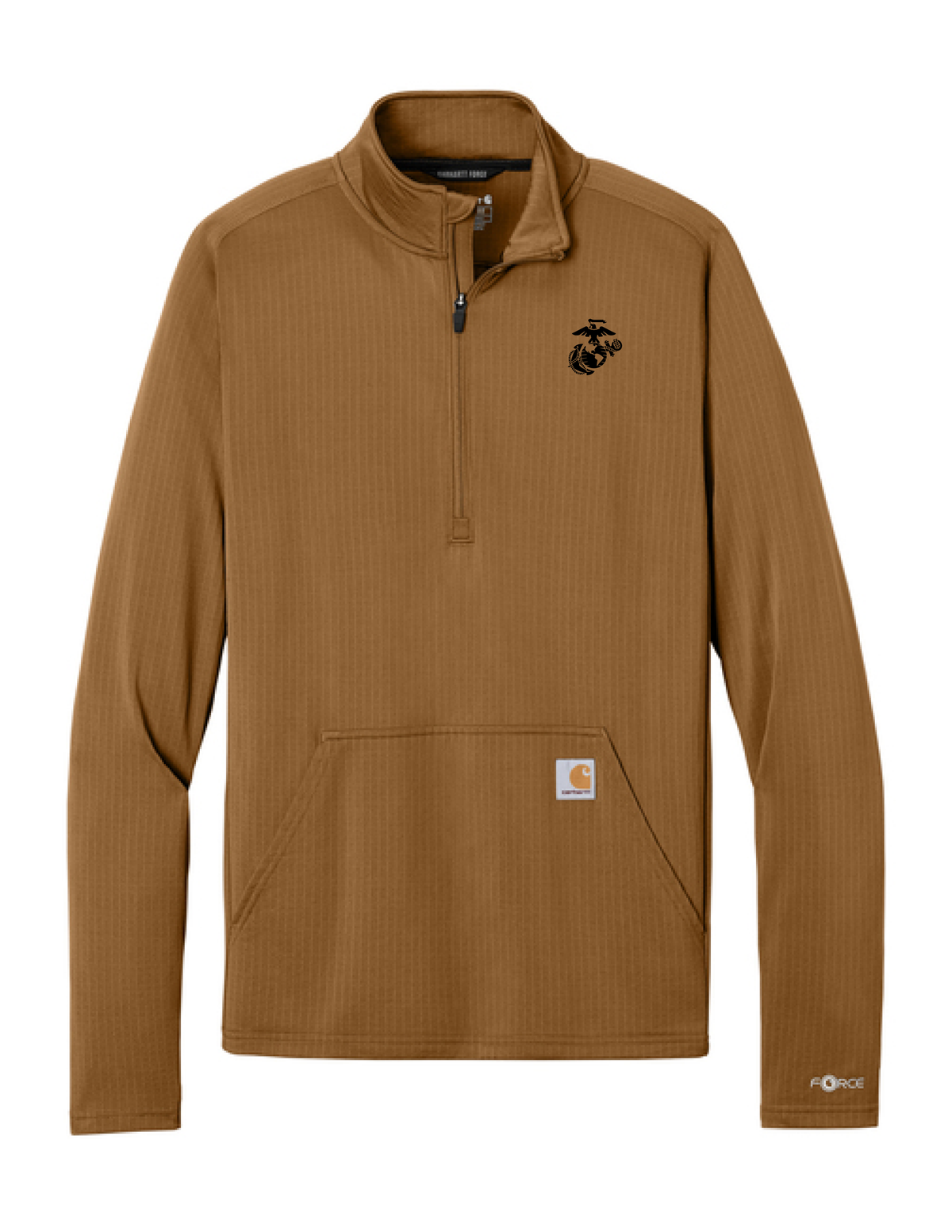 U.S. Marine Corps Carhartt Force 1/2-Zip Grid Fleece (Carhartt Brown)