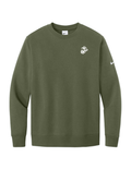U.S. Marine Corps Embroidered Nike Club Fleece Sleeve Swoosh Crew (Medium Olive)