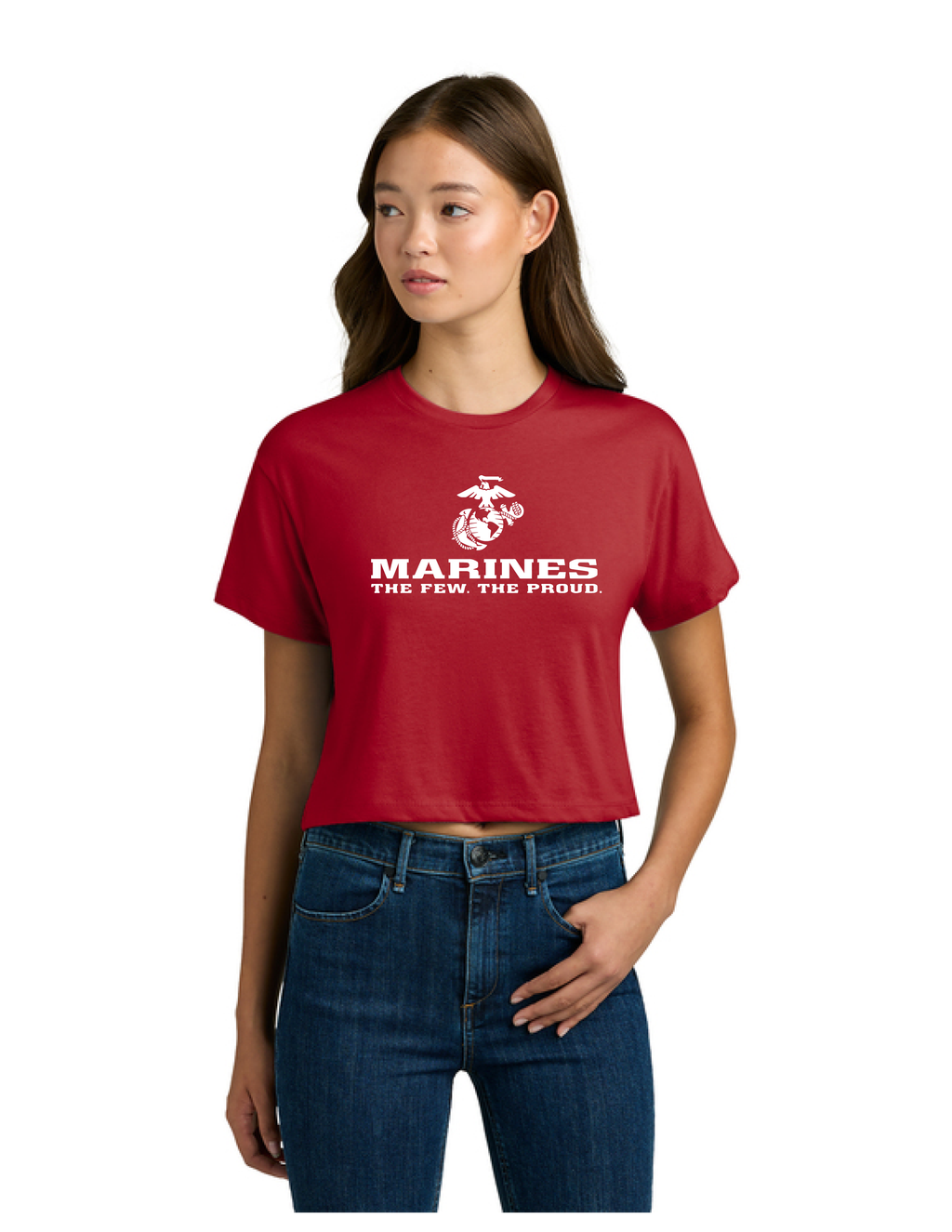 U.S. Marine Corps The Few The Proud Ladies Crop Top - Red