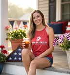 U.S. Marine Corps The Few The Proud Ladies Tank Top - Red Frost