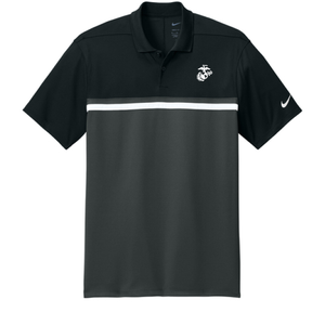 U.S. Marine Corps Nike Dri-FIT Victory Colorblock Polo (Black/Anthracite/White)