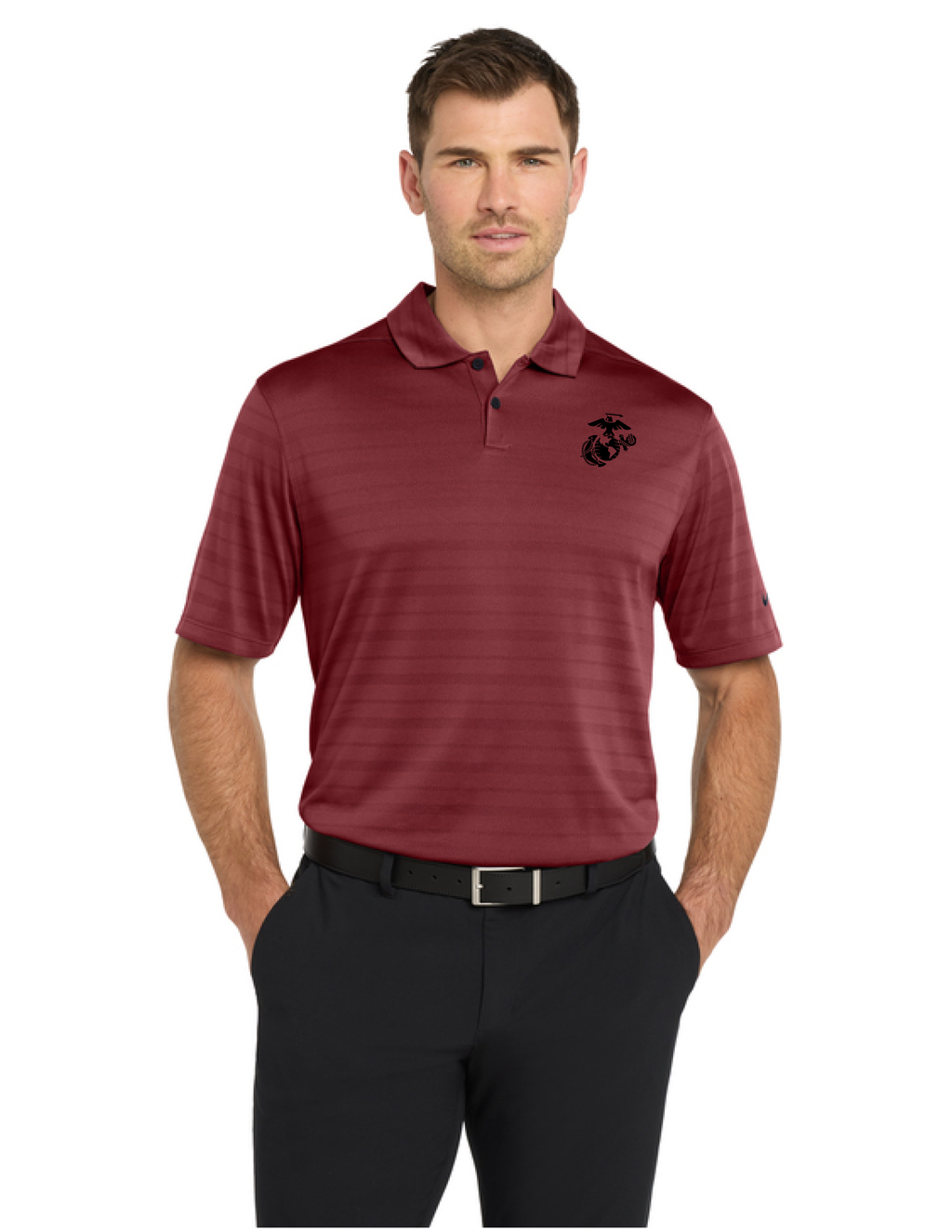 U.S. Marine Corps Nike Dri-FIT Vapor Jacquard Polo (Team Red)