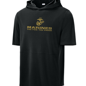 U.S. Marine Corps Short Sleeve Performance Hoodie (Black)