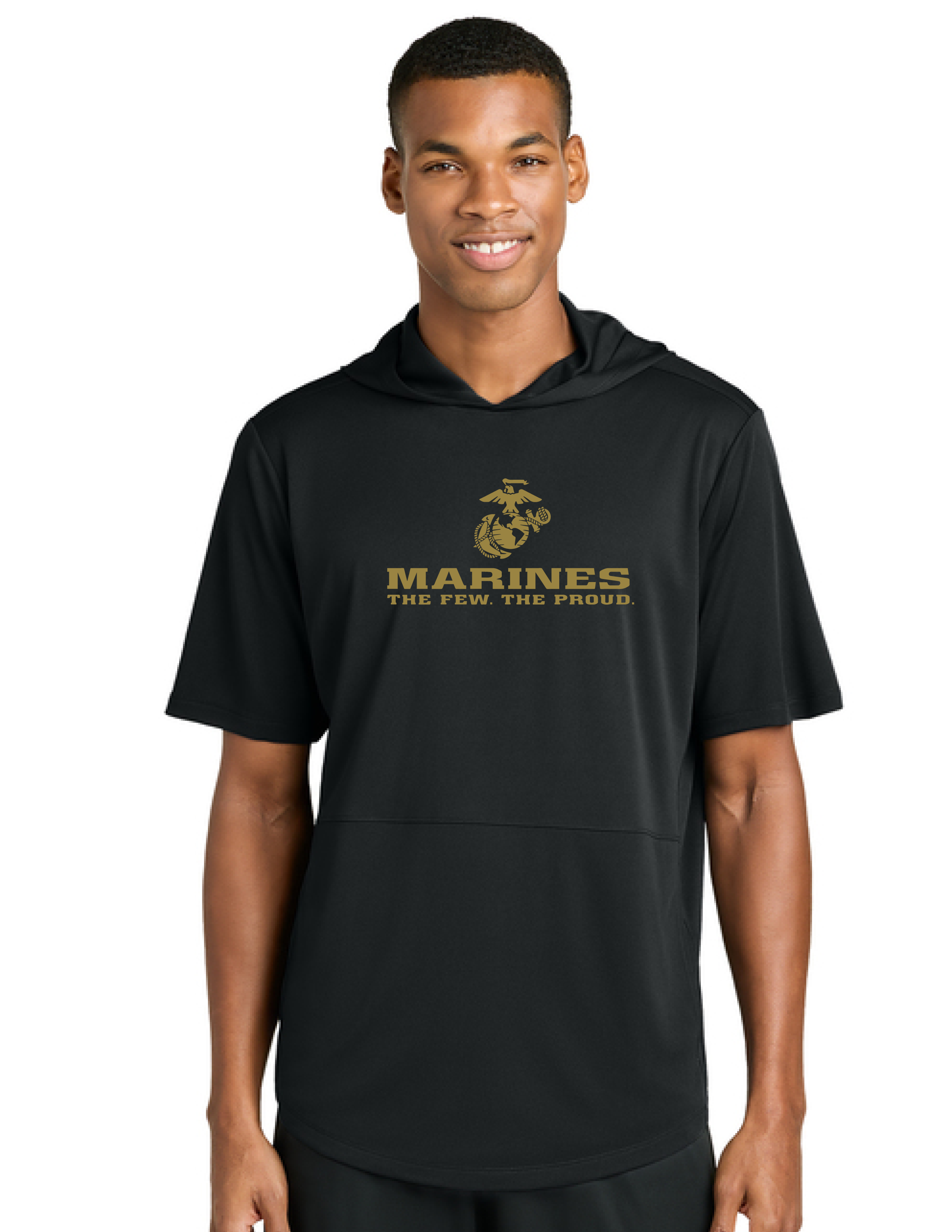 U.S. Marine Corps Short Sleeve Performance Hoodie (Black)