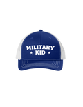 Youth Military Kid Trucker Hat (Patriot Blue/White)