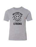 Military Kid Strong Youth T-Shirt (Heather Grey)