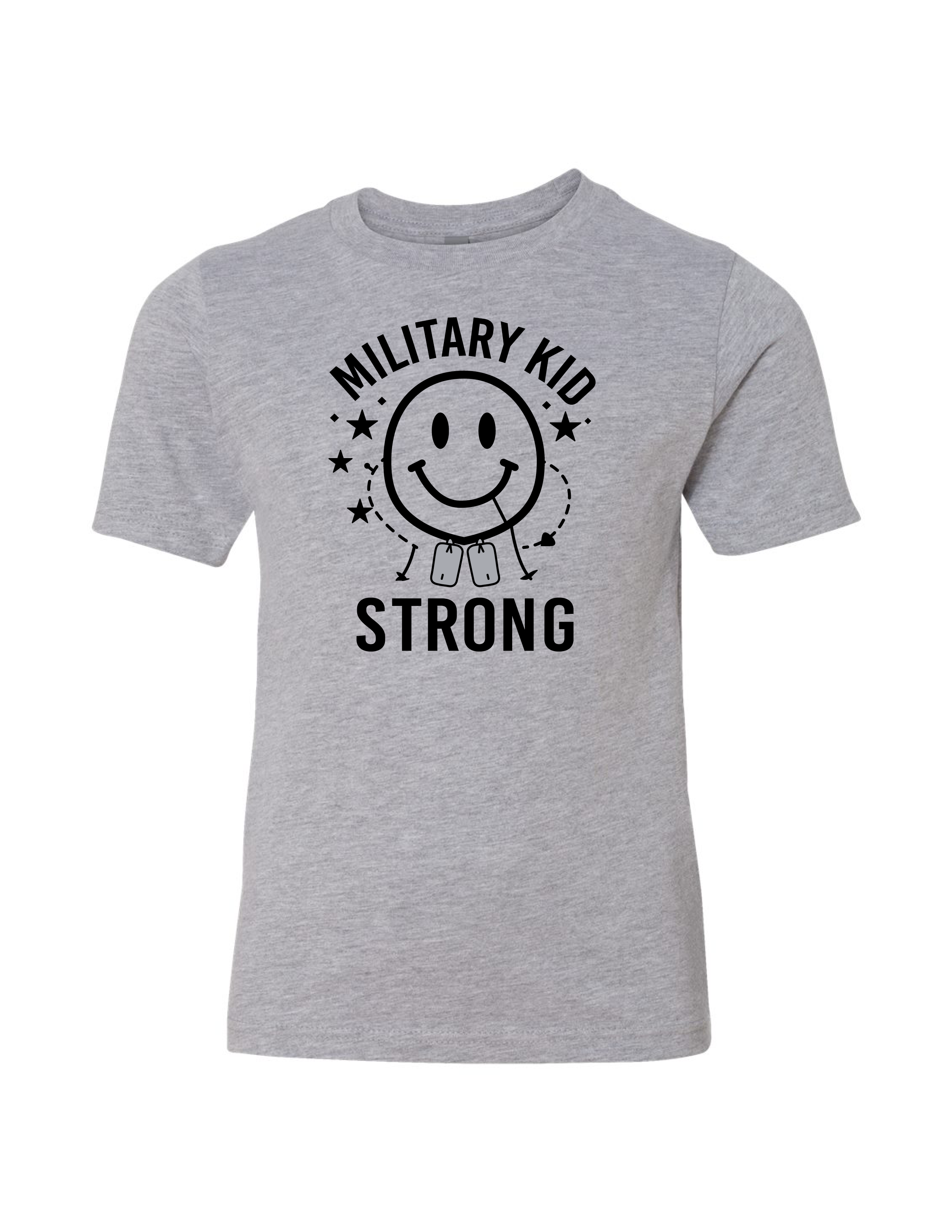 Military Kid Strong T-Shirt (Heather Grey)