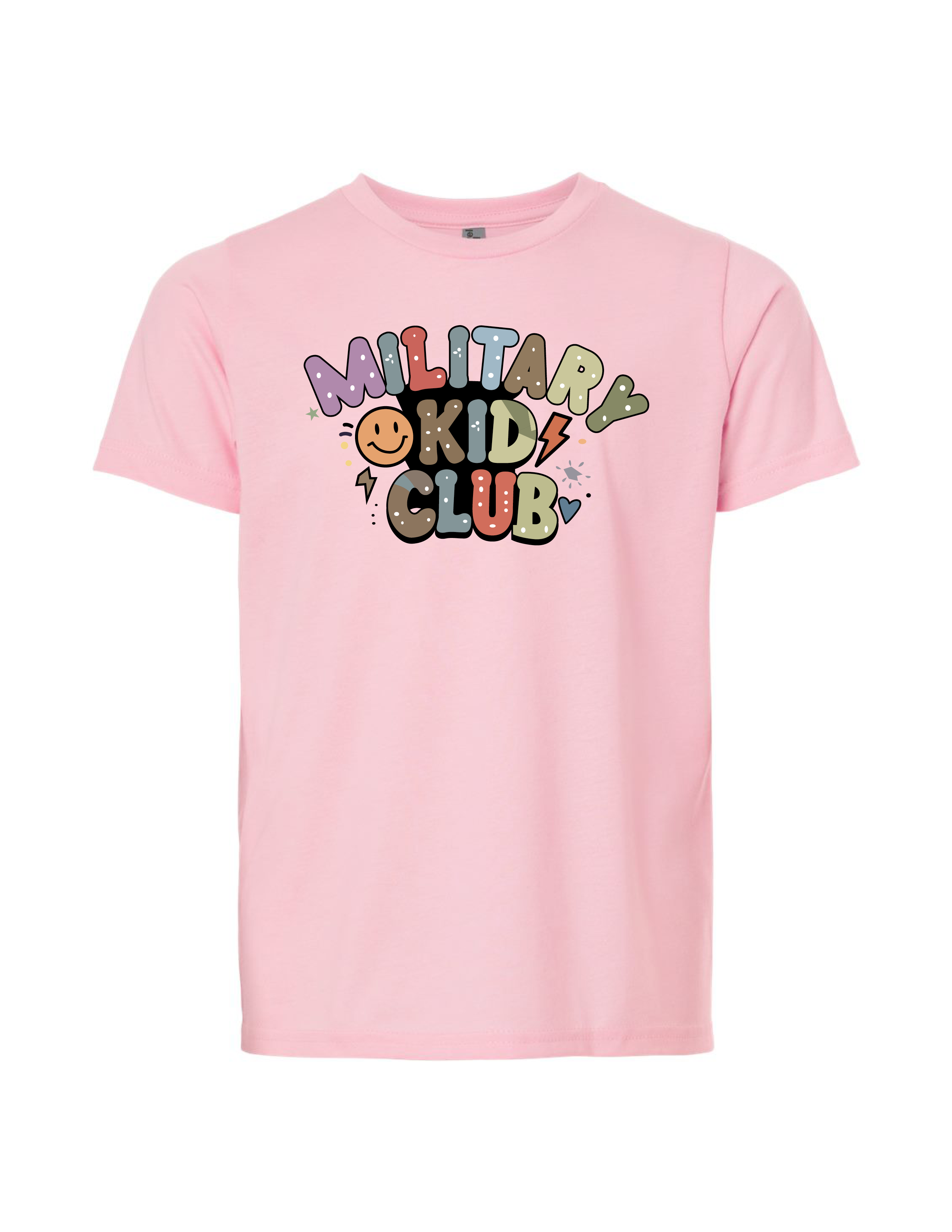 Military Kid Club T-Shirt (Heather Light Pink)