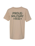 Proud Military Kid Youth T-Shirt (Tan)