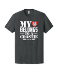 My Heart Belongs to a Coastie - Coast Guard Graphic Tee - Black Heather