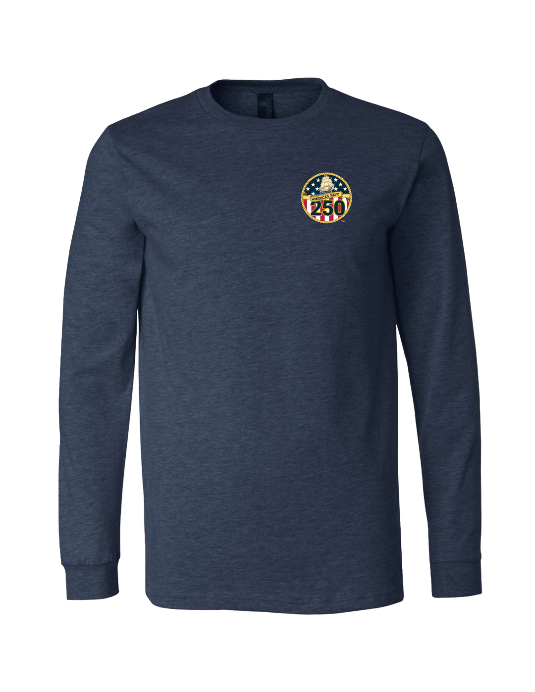 Navy 250th Birthday Long Sleeve T-Shirt (Heather Navy)