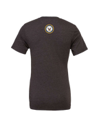 Anchored in Strength Navy design detail printed on premium Bella + Canvas 3001CVC t shirt.