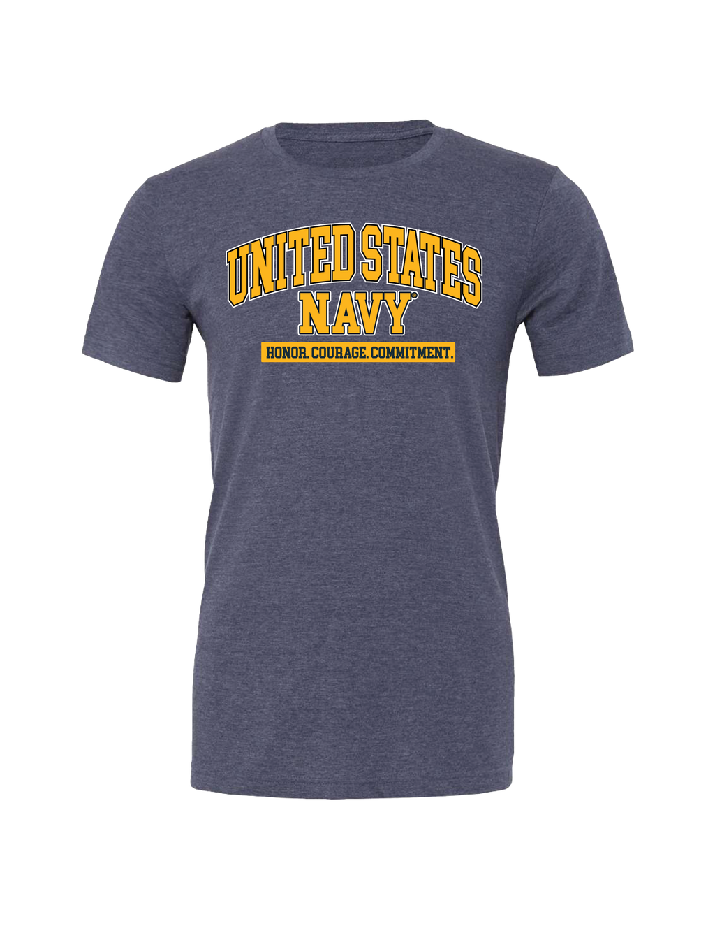 Navy Honor Courage Commitment T-Shirt (Heather Navy)