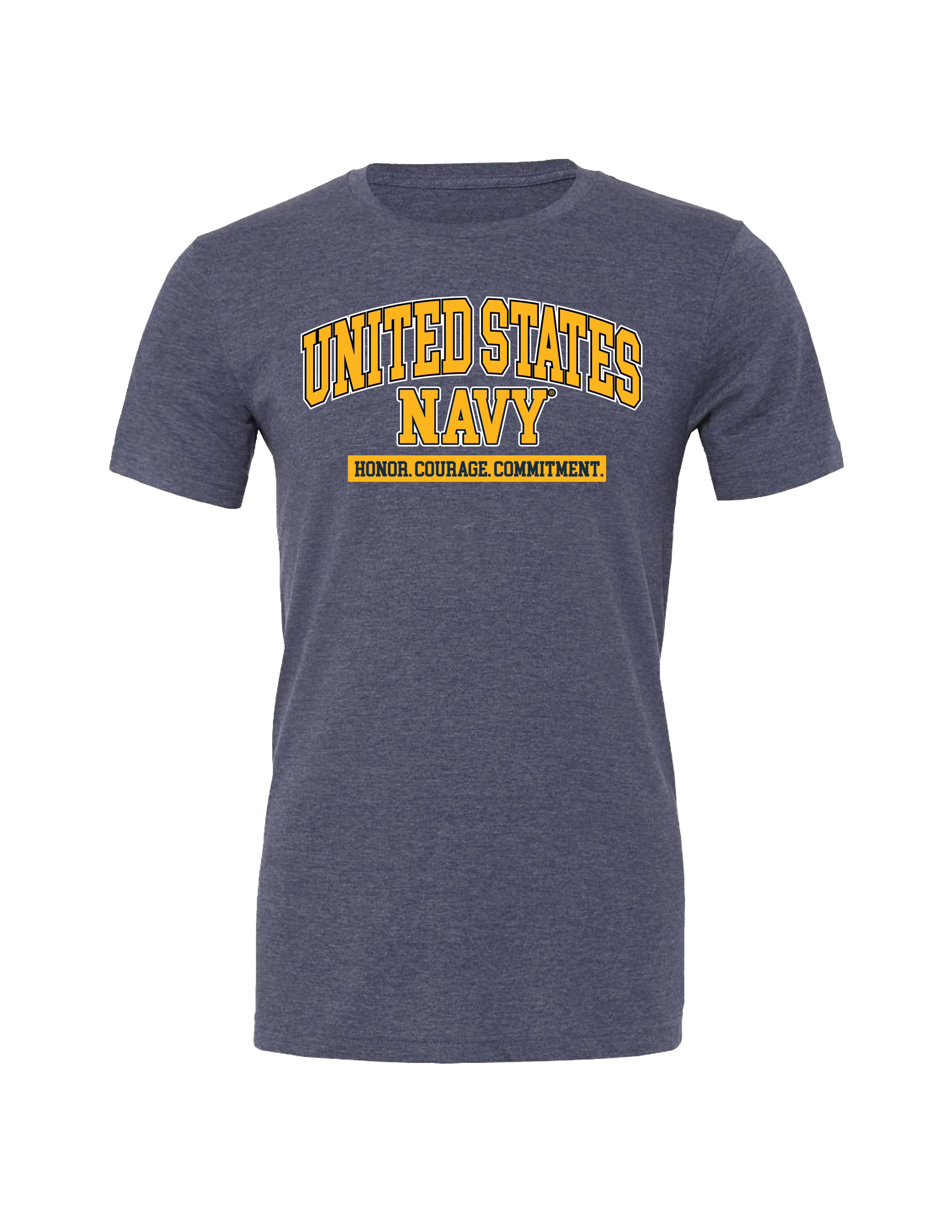Navy Honor Courage Commitment T-Shirt (Heather Navy)