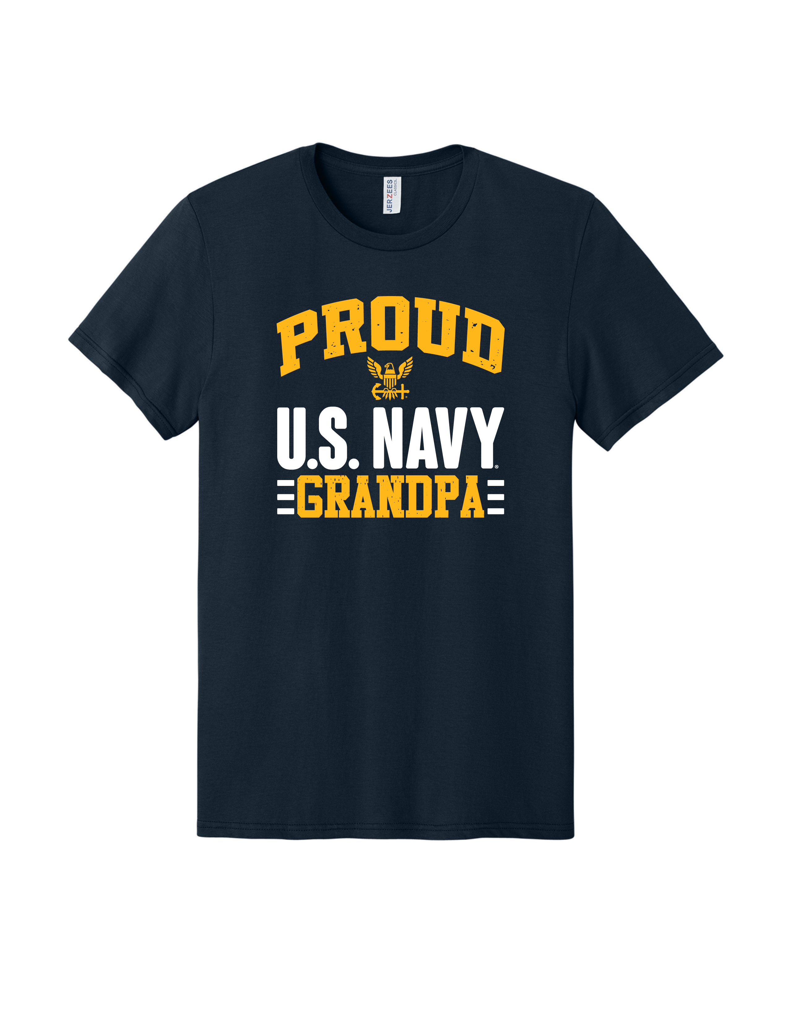 Proud U.S. Navy Grandpa T-Shirt (Navy)