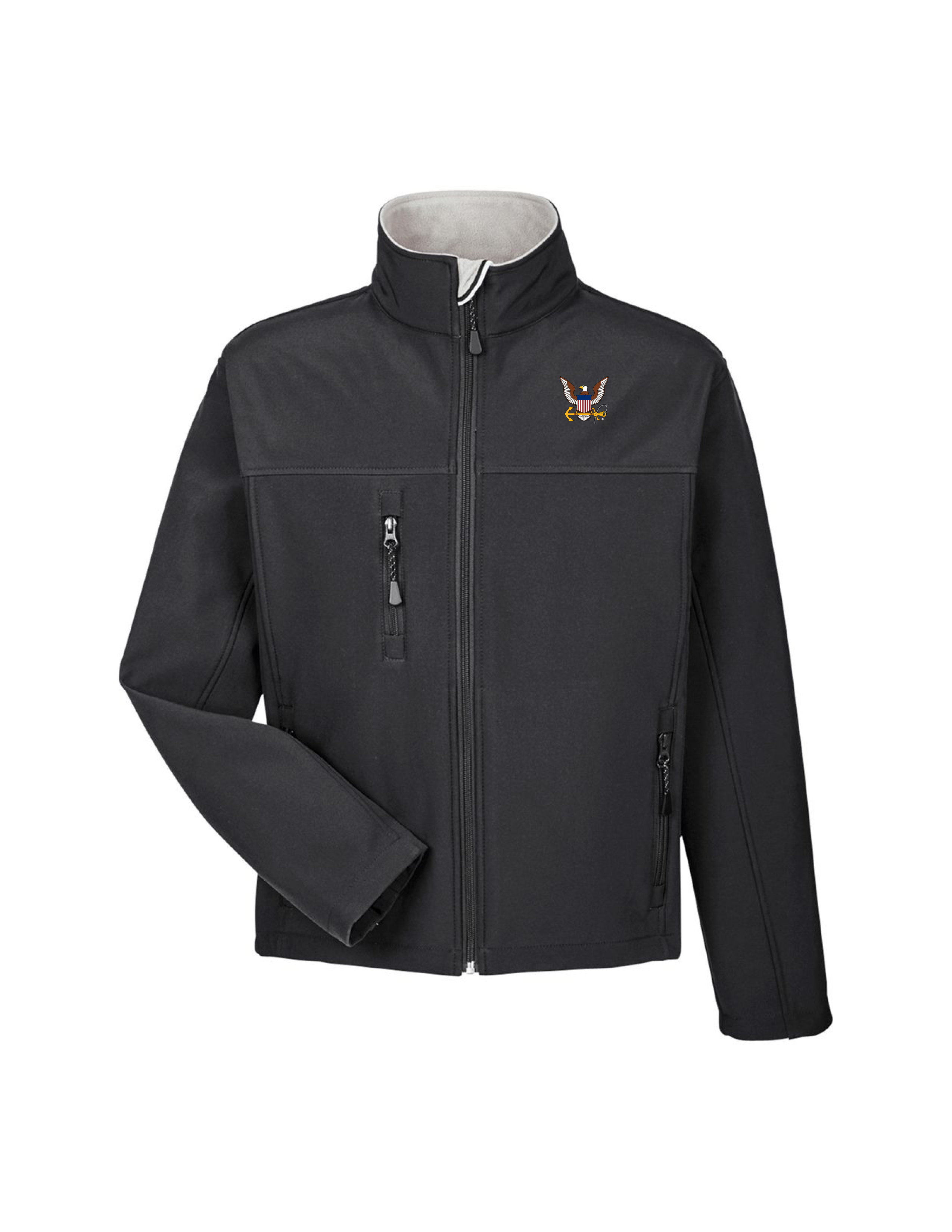 Navy Soft Shell Zip Jacket (Black)