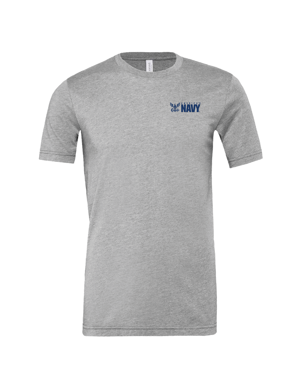 Navy Vertical Logo T-Shirt (Athletic Heather)