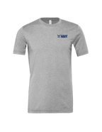Navy Vertical Logo T-Shirt (Athletic Heather)