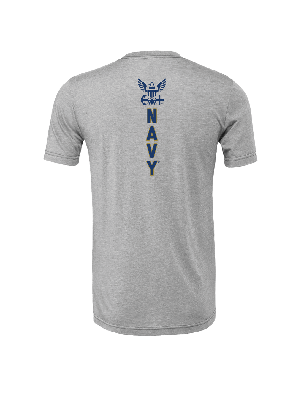 Navy Vertical Logo T-Shirt (Athletic Heather)