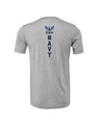 Navy Vertical Logo T-Shirt (Athletic Heather)
