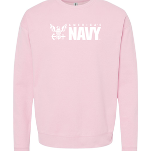 U.S. Navy Fleece Crewneck Sweatshirt (Light Pink)