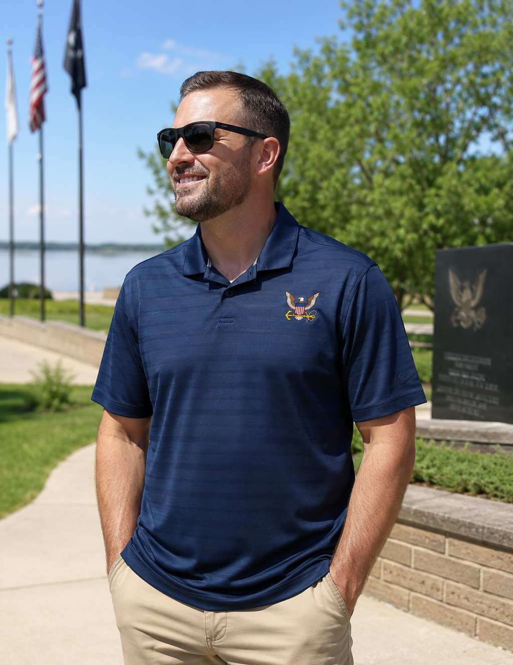 U.S. Navy Nike Dri-FIT Vapor Jacquard Polo (Navy)