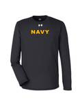 U.S. Navy Under Armour Long Sleeve Performance T-Shirt in black — men’s athletic moisture-wicking shirt, crafted in Columbia, S.C. by Oak & Liberty.